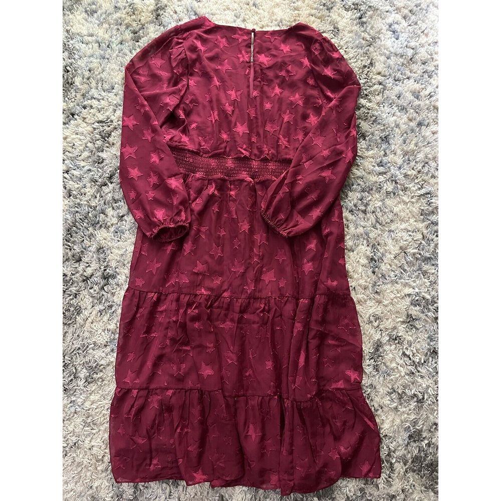 Torrid Midi Clip Dot Chiffon Tiered Dress Plus Size 0 L 12 #D13886 NWT - Picture 6 of 6